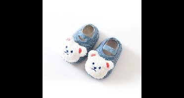Mini Fashion™ - Warm & Zacht - Kinder Slofjes Blauw Beer / 22 (1-1.5 jaar) | Educatief Speelgoed