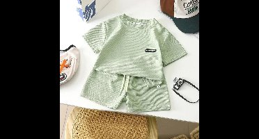Mini Fashion™ - Zacht & Comfortabel - Top & Short Set Groen / 90 (1-2 jaar) | Educatief Speelgoed