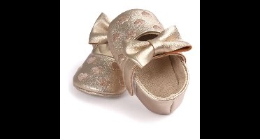 Mini Fashion™ - Ademend Materiaal - Baby Anti-Slip Schoentjes Goud / 18 (6-12 maanden) | Educatief Speelgoed