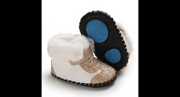 Mini Fashion™ - Aanpasbare Sluiting - Winter Laarzen Goud / 18 (6-12 maanden) | Educatief Speelgoed