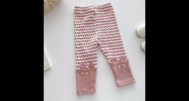 Mini Fashion™ - Zacht Voor De Huid - Kinder Legging Roze - Strepen / 110 (4 jaar) | Educatief Speelgoed