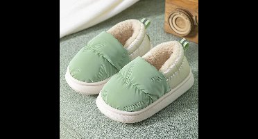 Mini Fashion™ - Zacht & Warm met Fleece gevoerd - Winter Pantoffels Groen / 32-33 (6-7 jaar) | Educatief Speelgoed