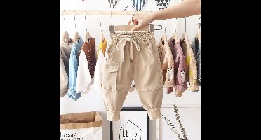 Mini Fashion™ - Jongens Cargobroek Khaki / 98 (3 jaar) | Educatief Speelgoed