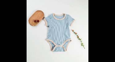 Mini Fashion™ - Leuke Kleurencombinaties - Baby Romper Blauw / 80 (1-2 jaar) | Educatief Speelgoed