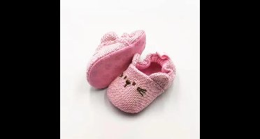 Mini Fashion™ - Anti-slip Zolen - Slofjes Roze - Konijn / 17 (6-12 maanden) | Educatief Speelgoed