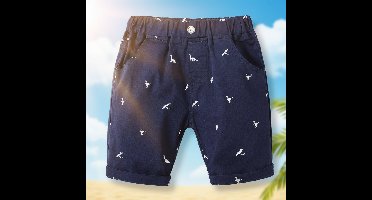 CoolKiddo – Fris en comfortabel – Korte broek met Dino ontwerp Navy Blue / 140 (6–7 jaar) | Educatief Speelgoed