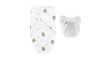 DreamNest – Rust & Comfort – Luxe Inbakerdoek met Mutsje Teddybeer | Educatief Speelgoed