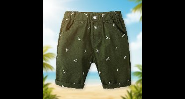 CoolKiddo – Fris en comfortabel – Korte broek met Dino ontwerp Forest Green / 140 (6–7 jaar) | Educatief Speelgoed