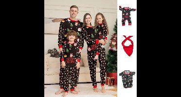 Mini Fashion™ - Voor Gezin + Huisdier - Kerst Pyjama Zwart / Hond - L | Educatief Speelgoed