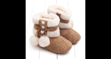 Mini Fashion™ - Warme Voetjes - Snowboots Bruin / 18 (3-9 maanden) | Educatief Speelgoed