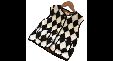Mini Fashion™ - Warm & Stijlvol - Bodywarmer Vest Ruiten / 120 (5 jaar) | Educatief Speelgoed