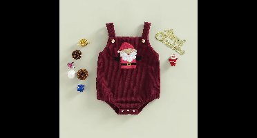 Mini Fashion™ - Kerst Design - Overall Kerst Romper Rood / 70 (0-3 maanden) | Educatief Speelgoed