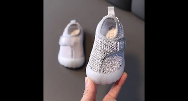 Mini Fashion™ - Ademende Netstof - Kinder Schoentjes Grijs / 13 cm (2-2.5 jaar) | Educatief Speelgoed