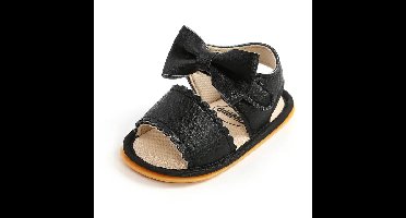 Mini Fashion™ - Zachte Pasvorm - Kinder Sandalen Zwart / 14 (6-12 maanden) / Strik | Educatief Speelgoed