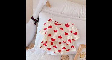 Mini Fashion™ - Luchtig Katoen - Kinder Hartjes Zomerset Rood / 73 (6-12 maanden) | Educatief Speelgoed