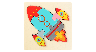 3D Wooden Puzzle™ - Speels Dierenavontuur - Legpuzzel Raket | Educatief Speelgoed