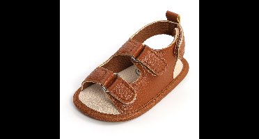 Mini Fashion™ - Zachte Pasvorm - Kinder Sandalen Bruin / 15 (12-18 maanden) / Dubbel klittenband | Educatief Speelgoed