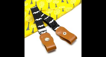 Mini Fashion™ - Past Altijd - Elastische Riem voor Kinderen Zwart - Snor / 40-65cm (1-12 jaar) | Educatief Speelgoed