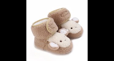 Mini Fashion™ - Warm & Comfort - Dieren Schoentjes Bruin - Schaap / 18 (12-18 maanden) | Educatief Speelgoed