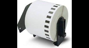 Huismerk Label Tape voor Brother DK-22212 | 62 mm x 15,24 m | Zwart op Wit - 1 stuk