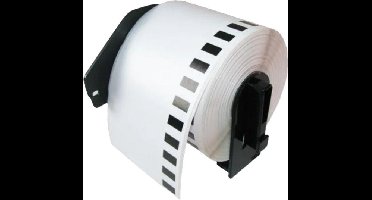 Huismerk Label Tape voor Brother DK-22225 | 38 mm x 30,48 m | Zwart op Wit - 1 stuk