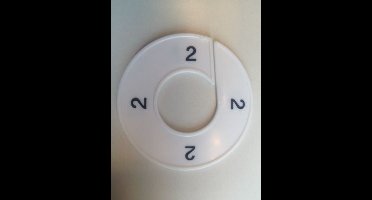Maatring 9cm wit/zwart 2