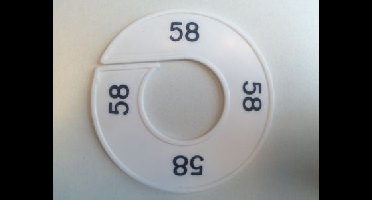 Maatring 9cm wit/zwart 58