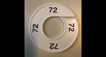 Maatring 9cm wit/zwart 72