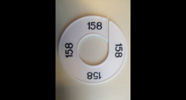 Maatring 9cm wit/zwart 158