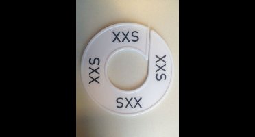 Maatring 9cm wit/zwart XXS