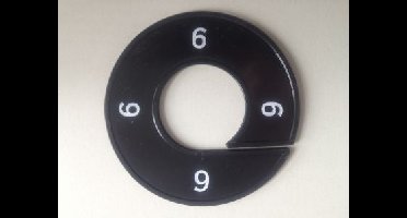 Maatring 9cm zwart/wit 6