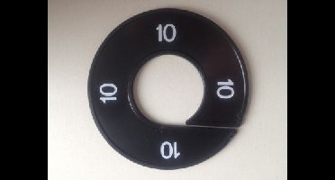 Maatring 9cm zwart/wit 10