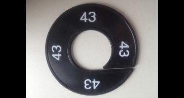 Maatring 9cm zwart/wit 43