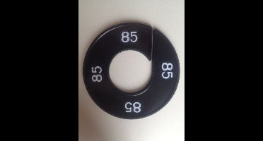 Maatring 9cm zwart/wit 85
