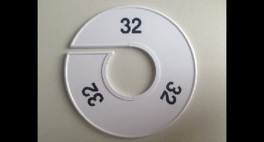 Maatring 11cm wit/zwart 32