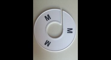 Maatring 11 cm wit/zwart M
