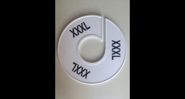 Maatring 11 cm wit/zwart XXXL