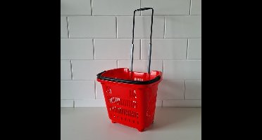 Winkelmand 34L Shop&Roll rood - 4 stuks