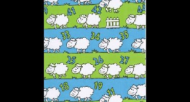 Cadeaupapier - Geschenkpapier - Counting sheep blue 50 cm