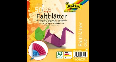 Vouwblaadjes folia 80gr 15x15cm 50vel 2z 10 duo kl | 140 stuks
