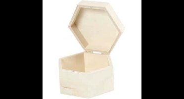 Kistje creativ company zeshoek 12x7cm triplex