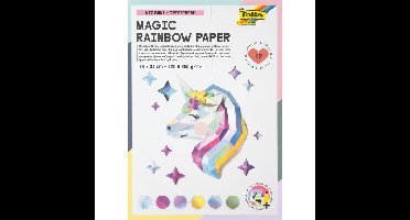 Regenboogpapier en karton folia 24x34 12vel 6tint | 5 stuks