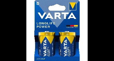 Batterij varta longlife power 2x d | 30 stuks