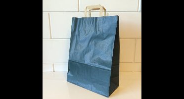 Draagtassen blauw kraft 32/15x43cm 250st - 2 stuks