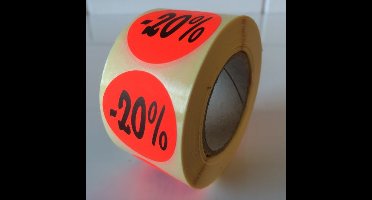 Etiket fluor rood 27mm -20% 500/rol