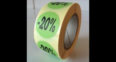 Etiket groen 27mm -20% 500/rol - 40 stuks