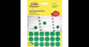 Avery Ronde etiketten diameter 18 mm, groen, 1.056 stuks
