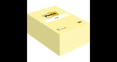 Memoblok post-it 659 102x152mm geel | 6 stuks