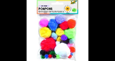 Pompon folia 30st diverse kleuren en afmetingen | 10 stuks