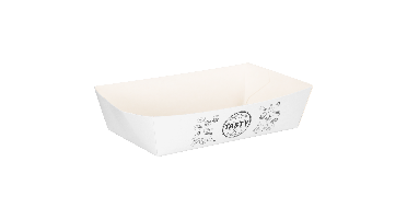 Bak | Karton + kleicoating | A13 | TASTY | snackbak | 130x77x35mm | wit | 400 stuks